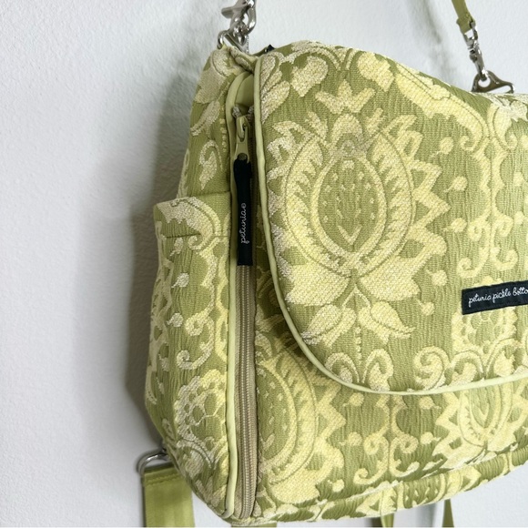Petunia Pickle Bottom Paisley Lime Green Diaper Bag - Picture 4 of 8